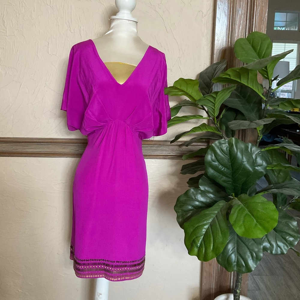 Trina Turk Magenta Gold Sequin  Bottom  , Size 10